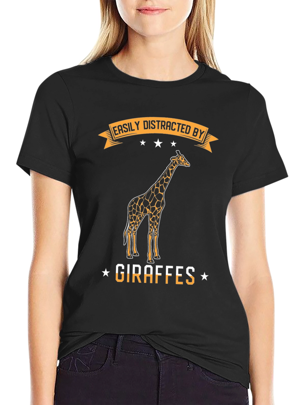 Easily Distracted By Giraffes Graphic T-Shirt