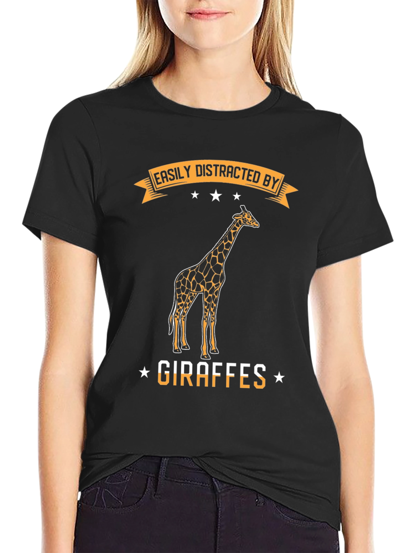 Easily Distracted By Giraffes Graphic T-Shirt