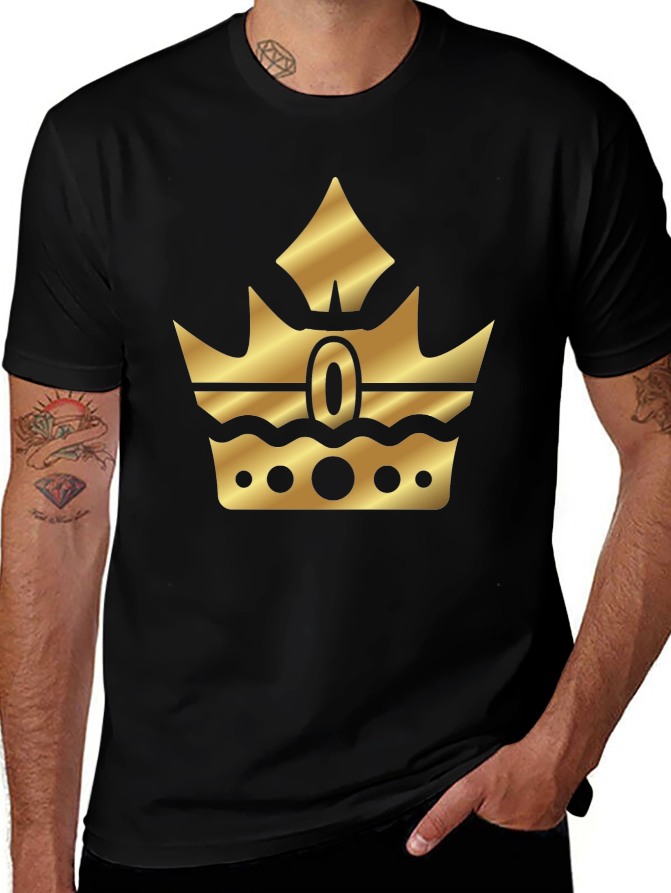 Gold Crown Graphic Black T-Shirt