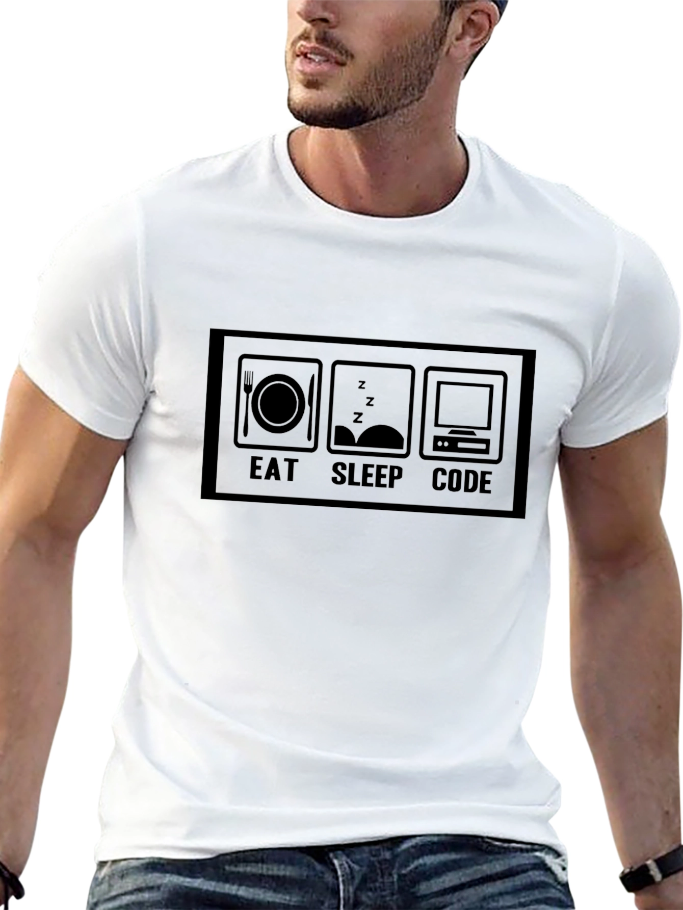Eat Sleep Code Black T-Shirt Programmer Gift