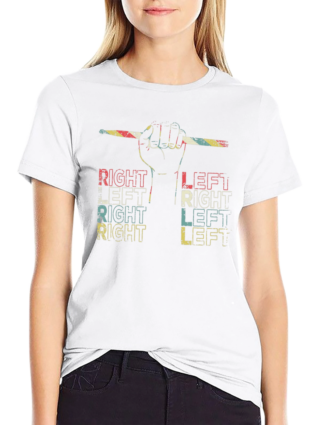 Retro Drumming Right Left T-Shirt