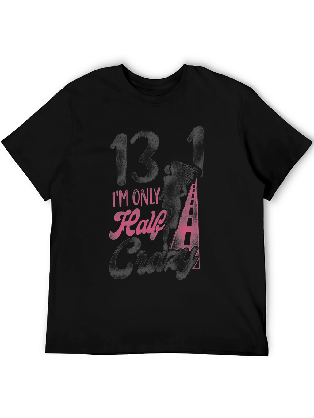 Im Only Half Crazy Black Graphic Tee