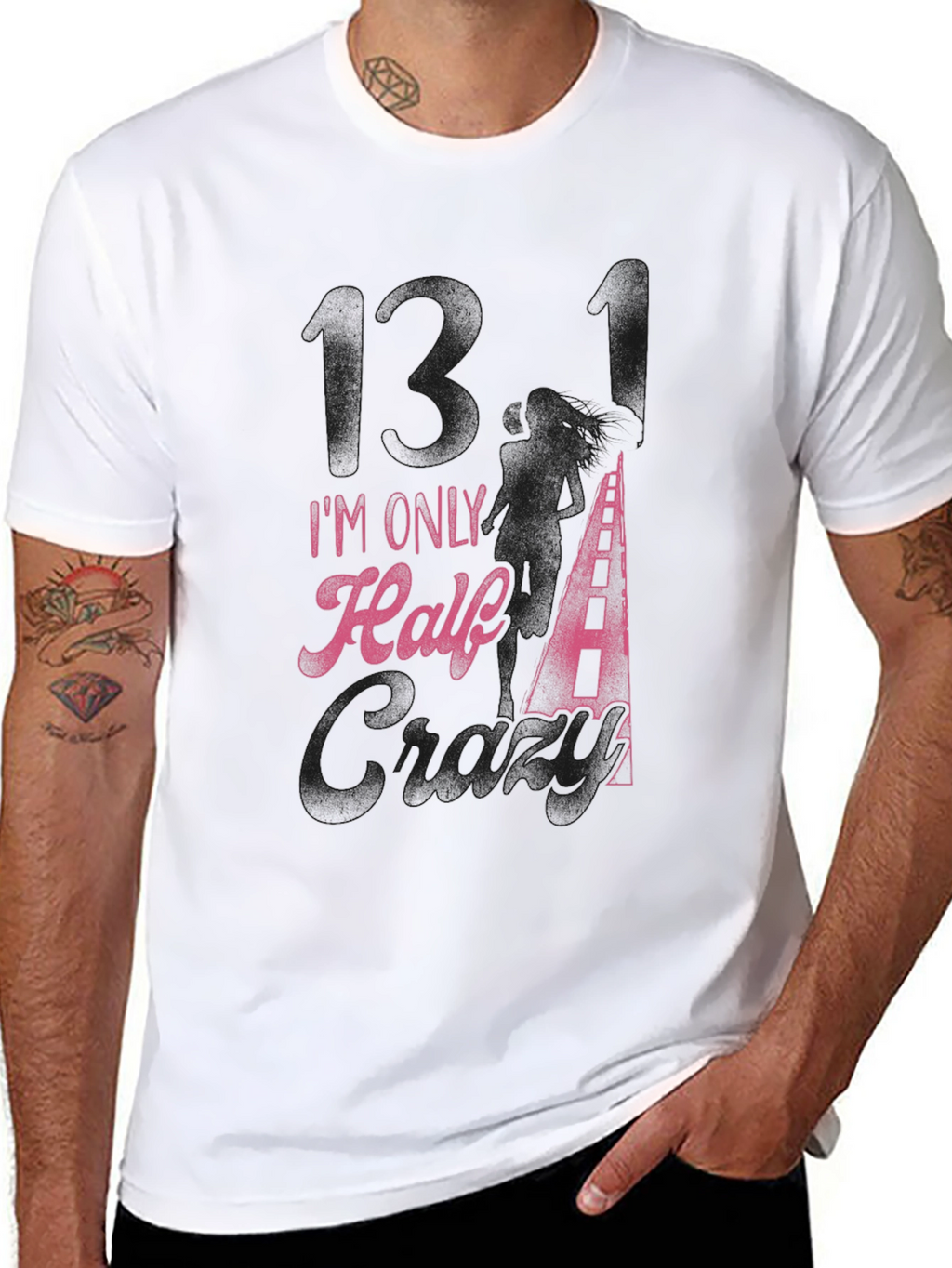 Im Only Half Crazy Black Graphic Tee