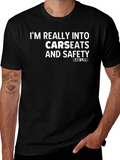 Funny Dad Live Carseats & Safety Black T-Shirt
