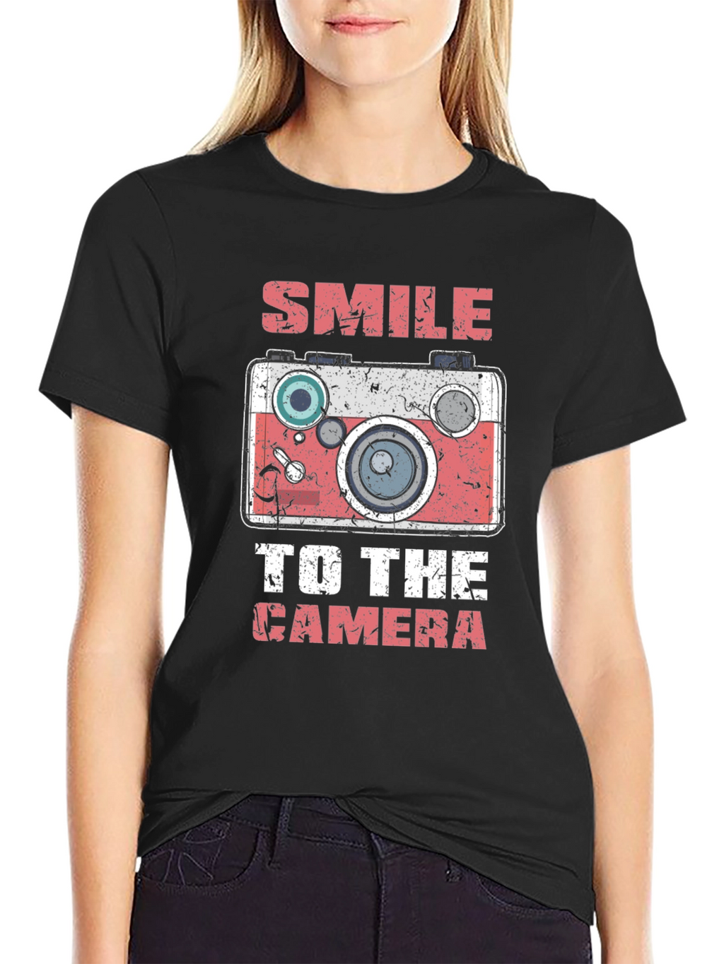 Smile to the Camera Graphic Tee - Black T-Shirt