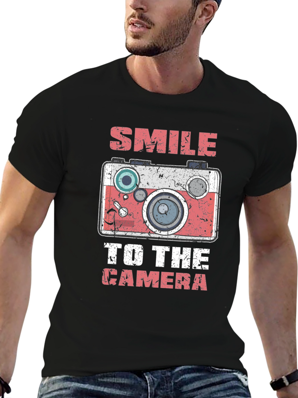Smile to the Camera Graphic Tee - Black T-Shirt