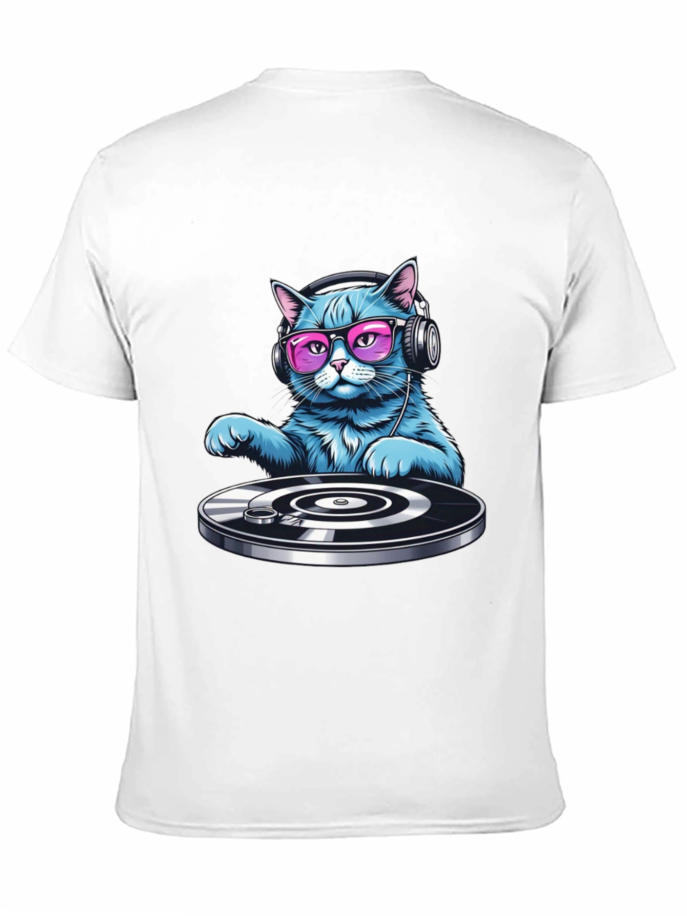 DJ Cat Graphic T-Shirt - Cool Cat with Headphones