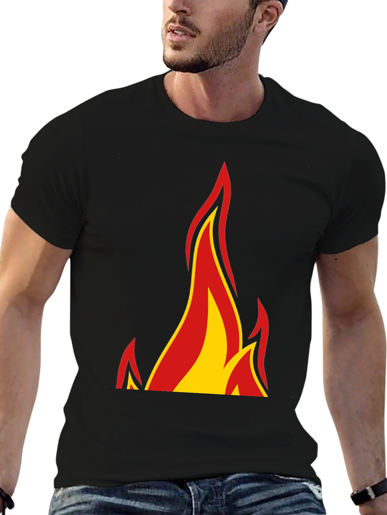 Flame Graphic Black T-Shirt - Bold & Stylish