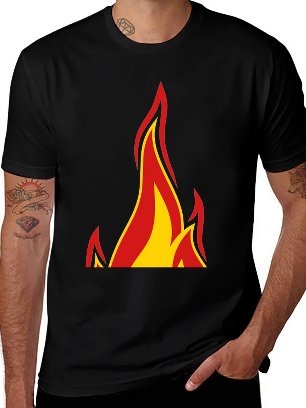 Flame Graphic Black T-Shirt - Bold & Stylish