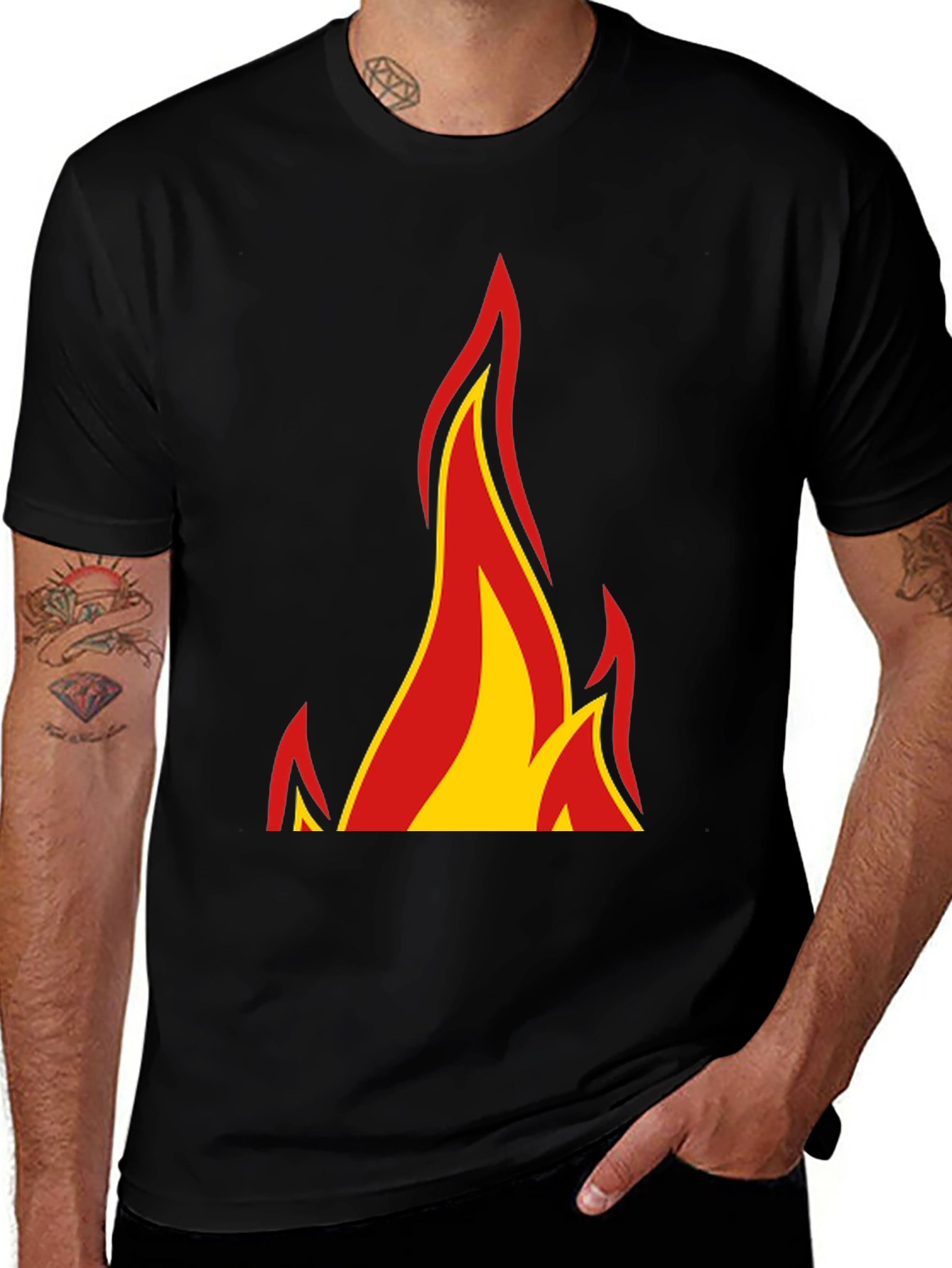 Flame Graphic Black T-Shirt - Bold & Stylish