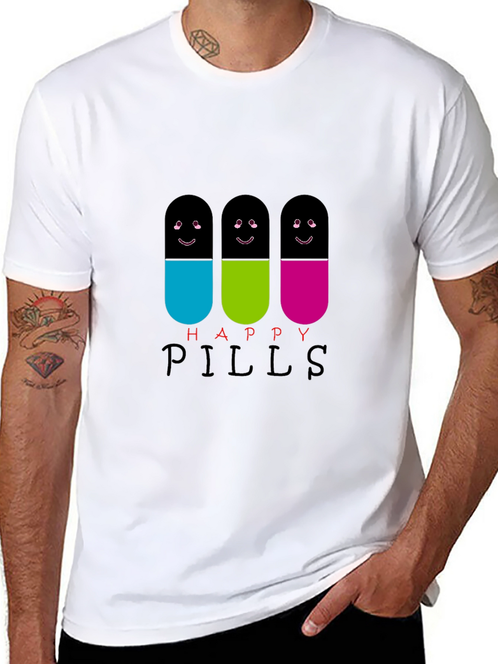 Happy Pills T-Shirt - Fun Graphic Tee