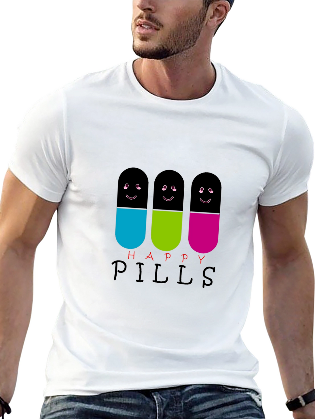 Happy Pills T-Shirt - Fun Graphic Tee