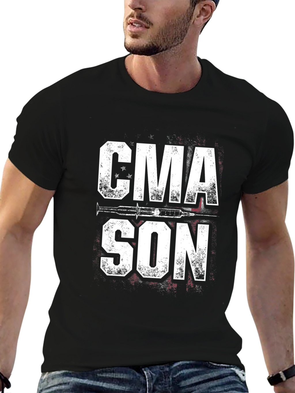 CMA SON Graphic Tee - Black Cotton Casual T-Shirt
