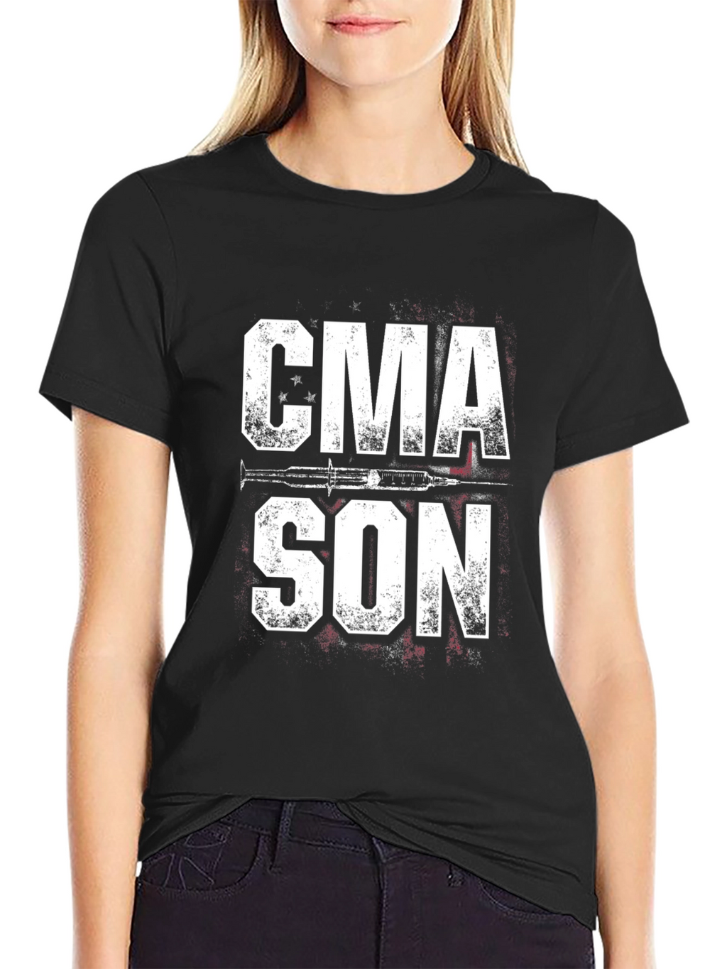 CMA SON Graphic Tee - Black Cotton Casual T-Shirt