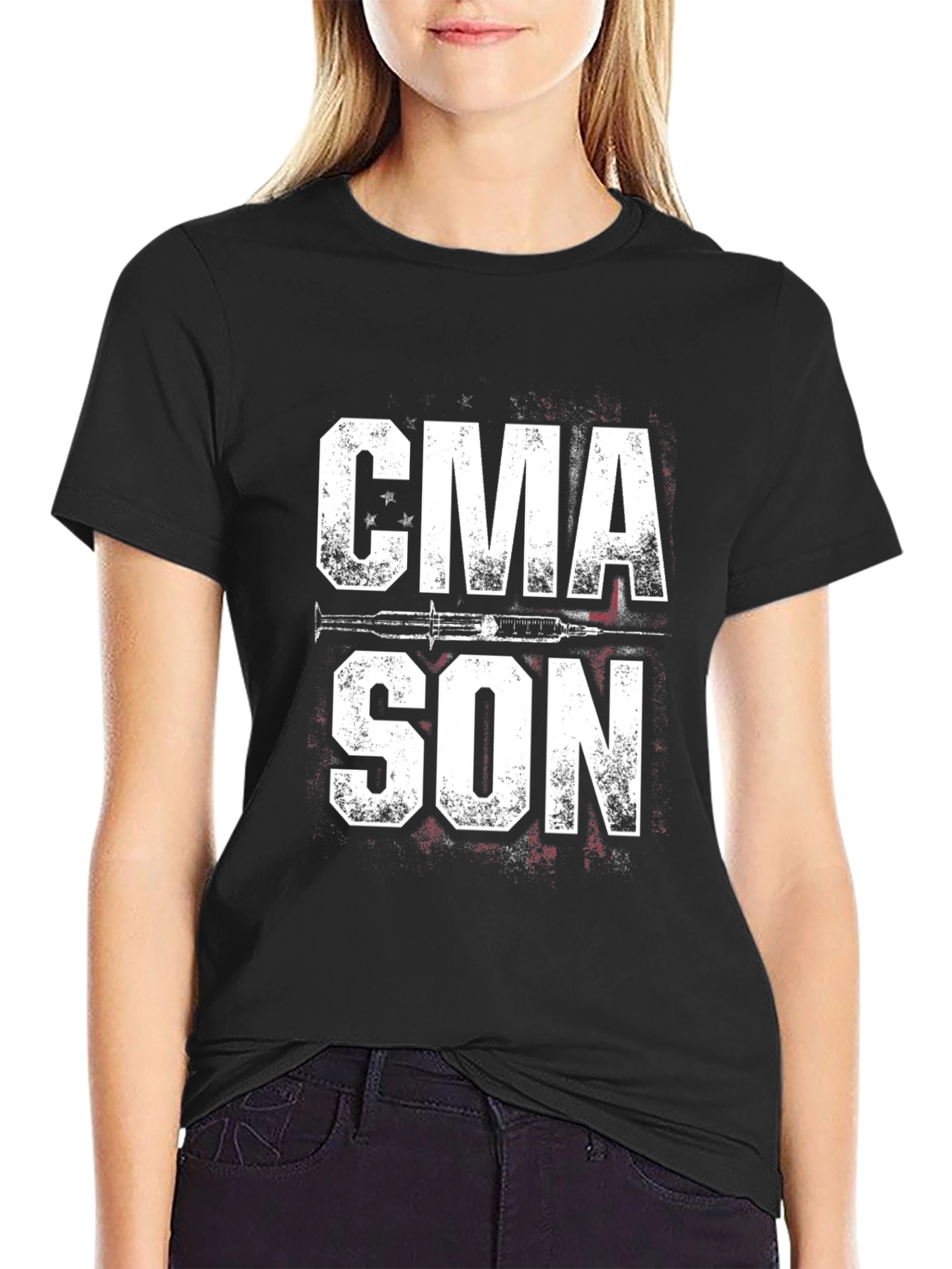 CMA SON Graphic Tee - Black Cotton Casual T-Shirt