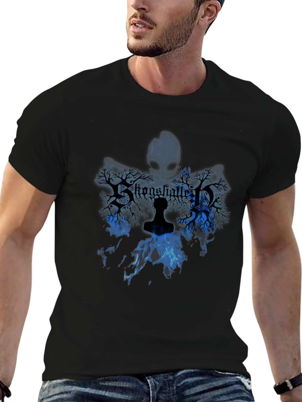 Stone Shattered T-Shirt Blue Graphic Design