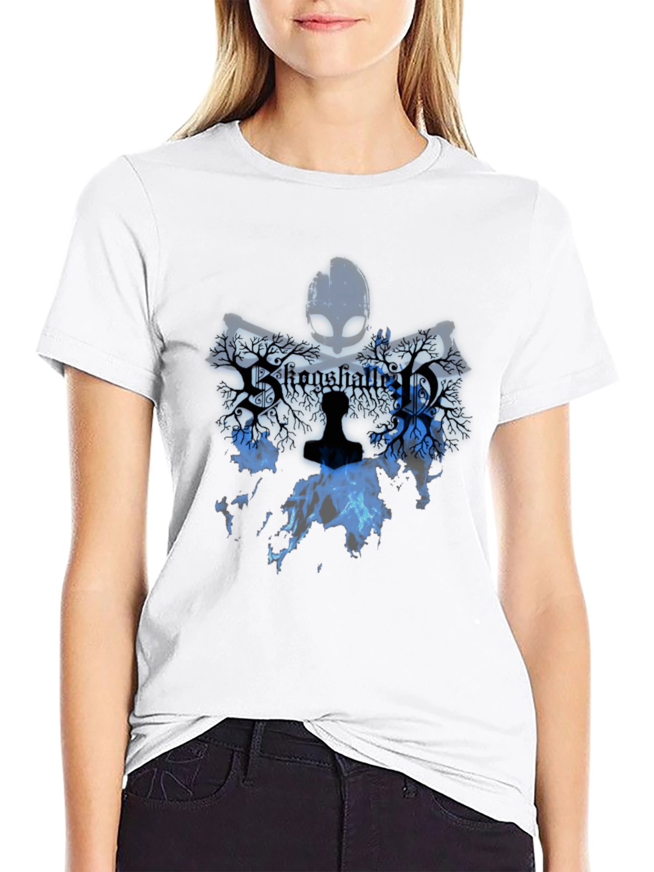 Stone Shattered T-Shirt Blue Graphic Design