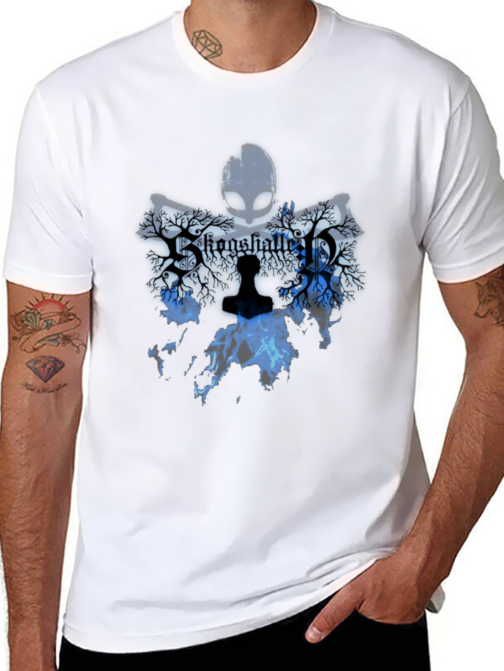 Stone Shattered T-Shirt Blue Graphic Design