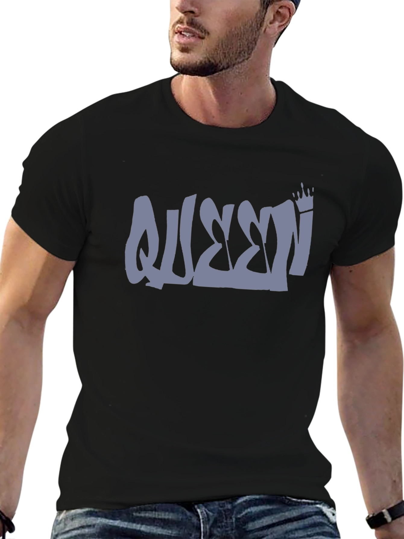 Queen Crown Graphic T-Shirt - Black