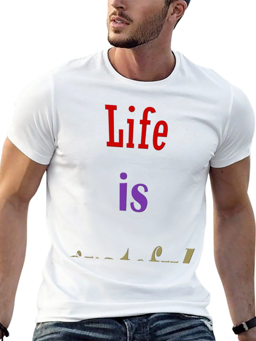 Life is Wonderful Graphic T-Shirt - Black