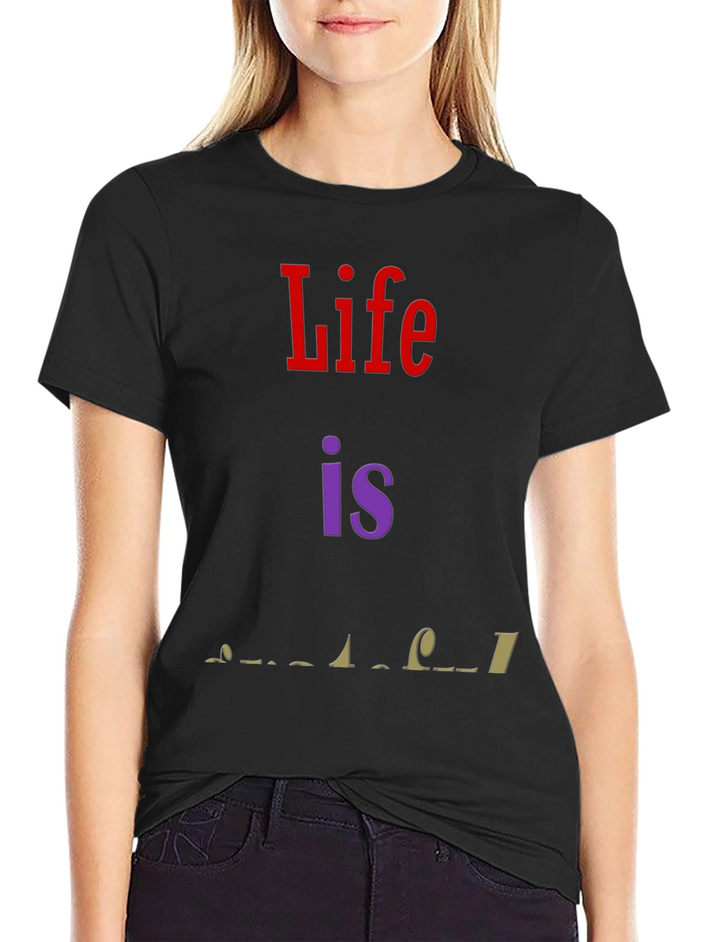 Life is Wonderful Graphic T-Shirt - Black