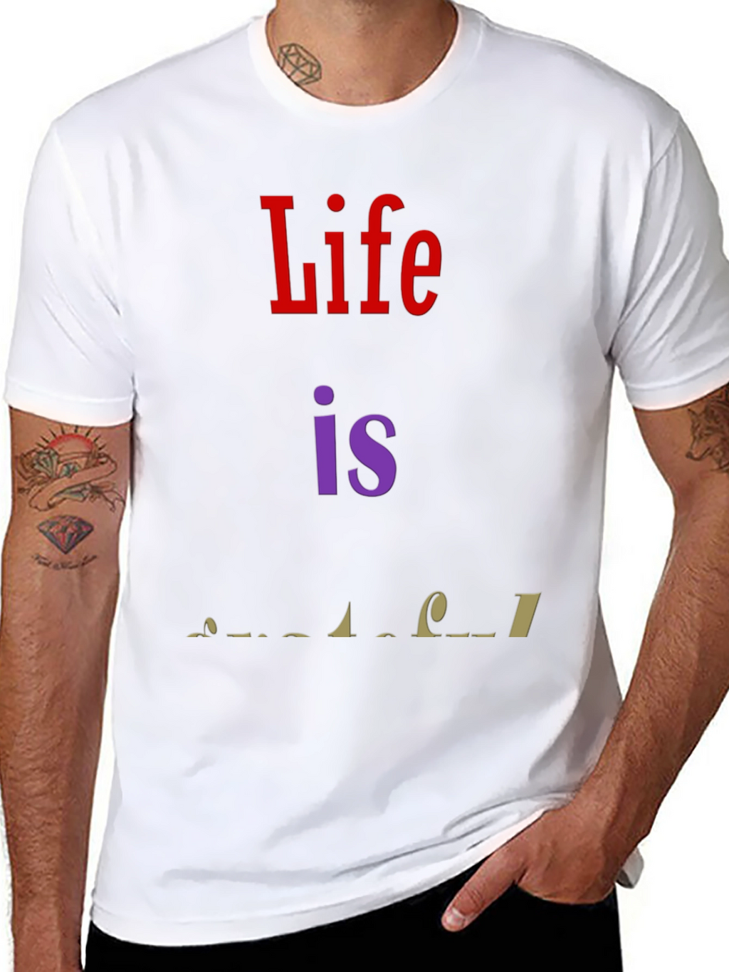 Life is Wonderful Graphic T-Shirt - Black