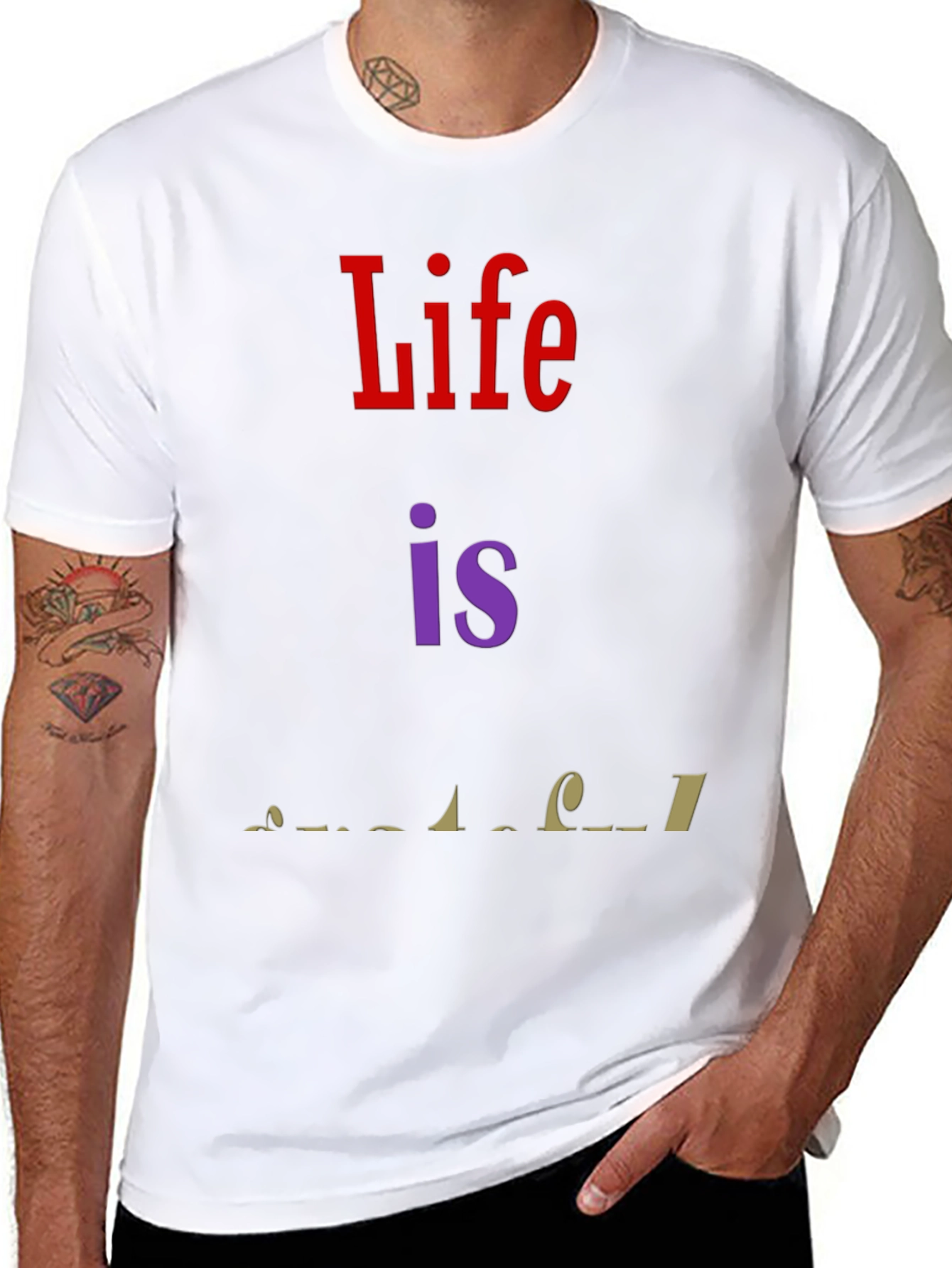 Life is Wonderful Graphic T-Shirt - Black
