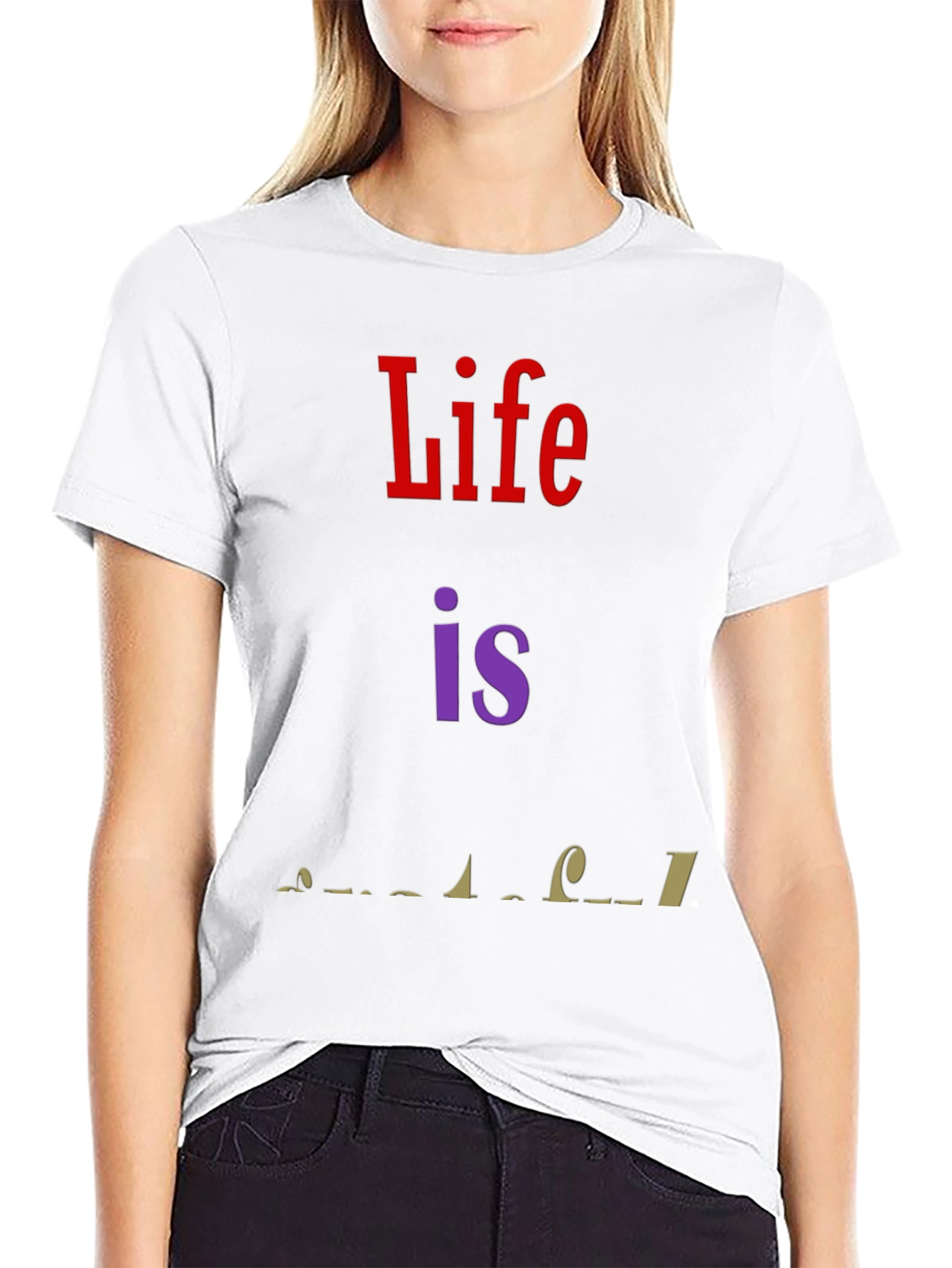 Life is Wonderful Graphic T-Shirt - Black