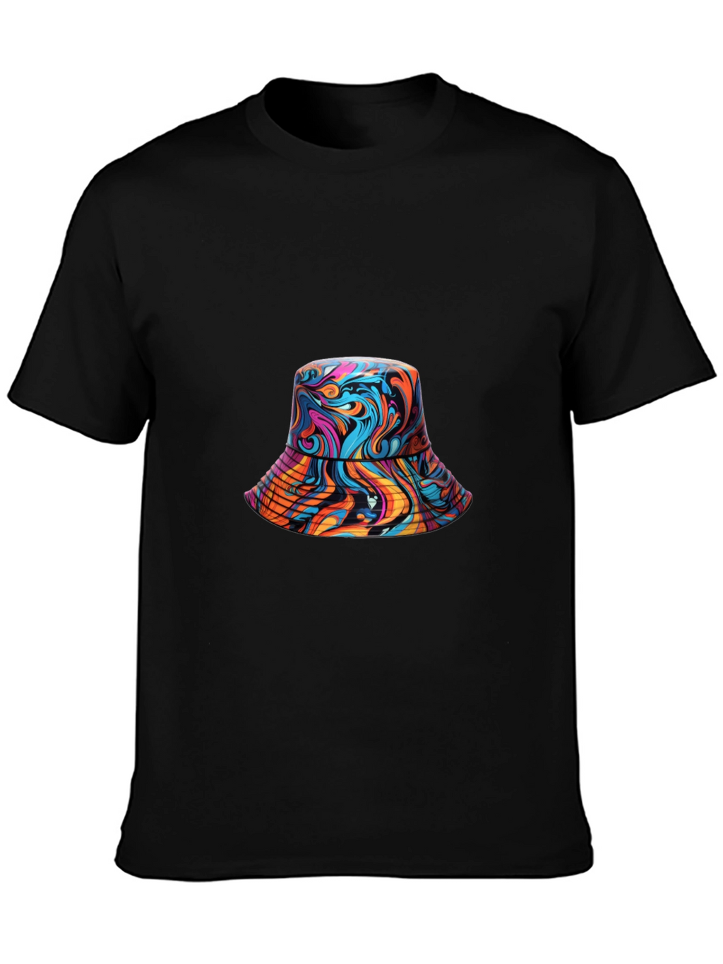 Vibrant Swirl Bucket Hat Graphic Tee