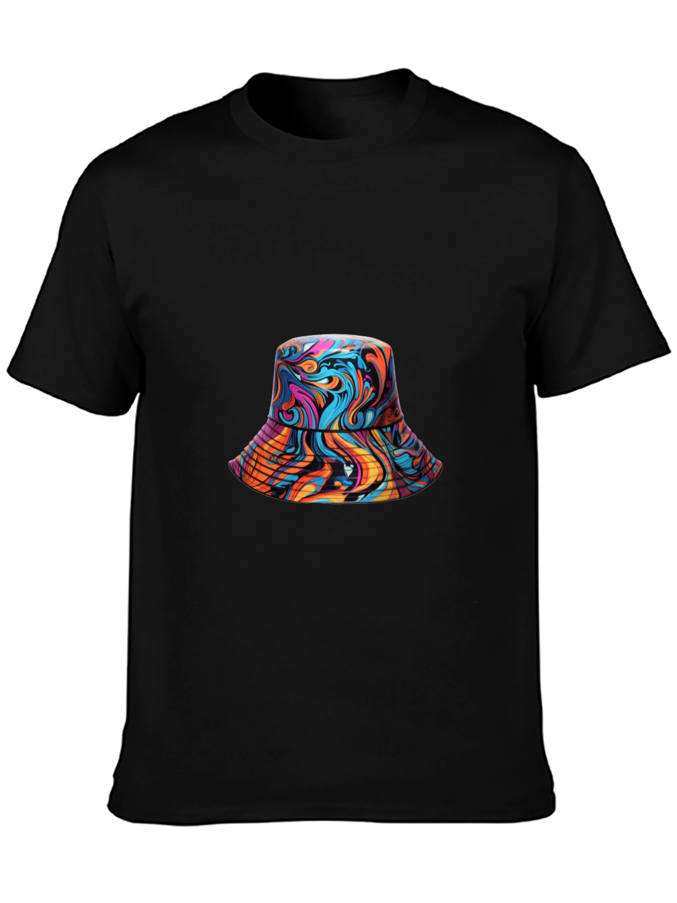 Vibrant Swirl Bucket Hat Graphic Tee