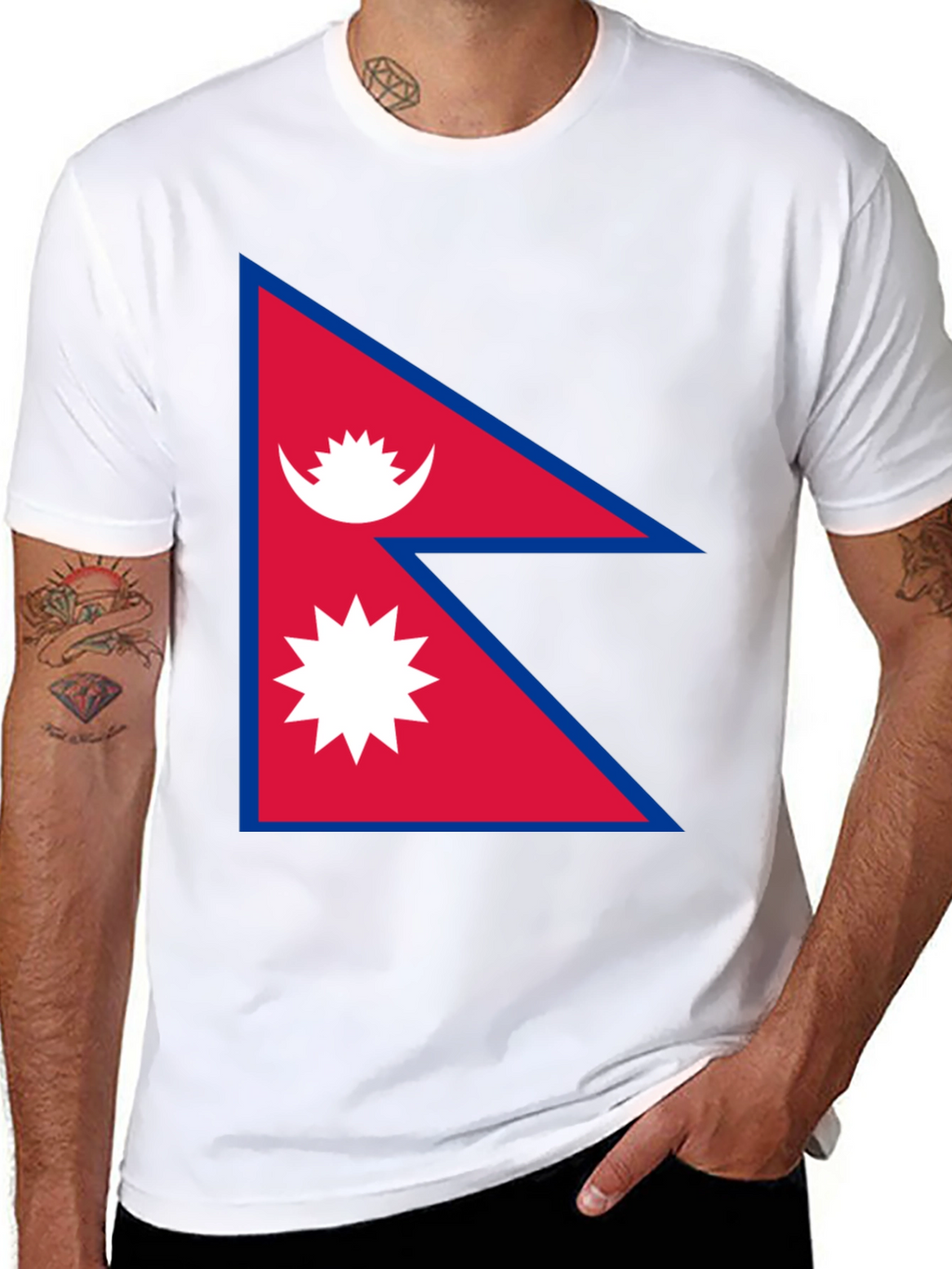 Nepal Flag Graphic Tee