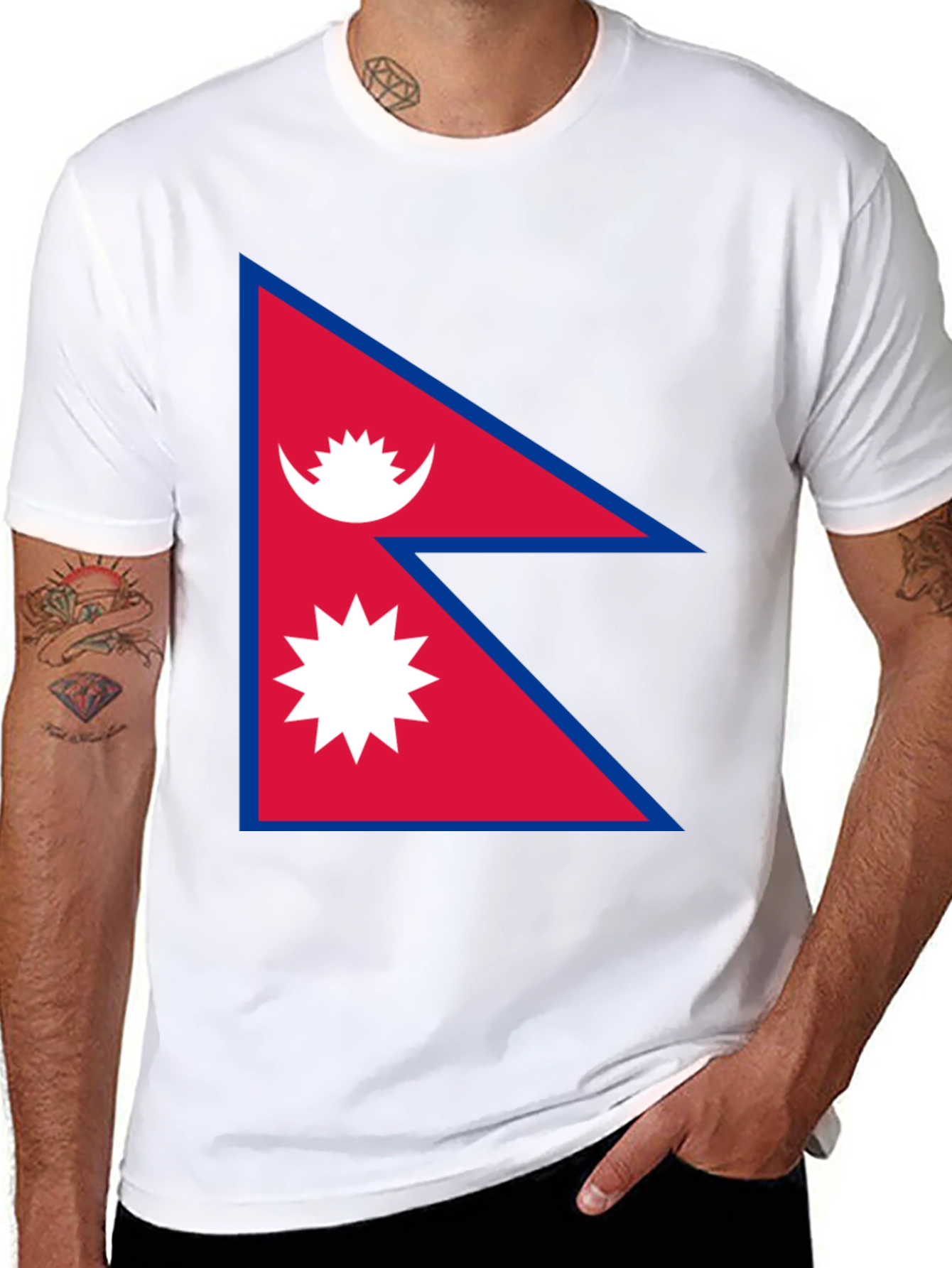 Nepal Flag Graphic Tee