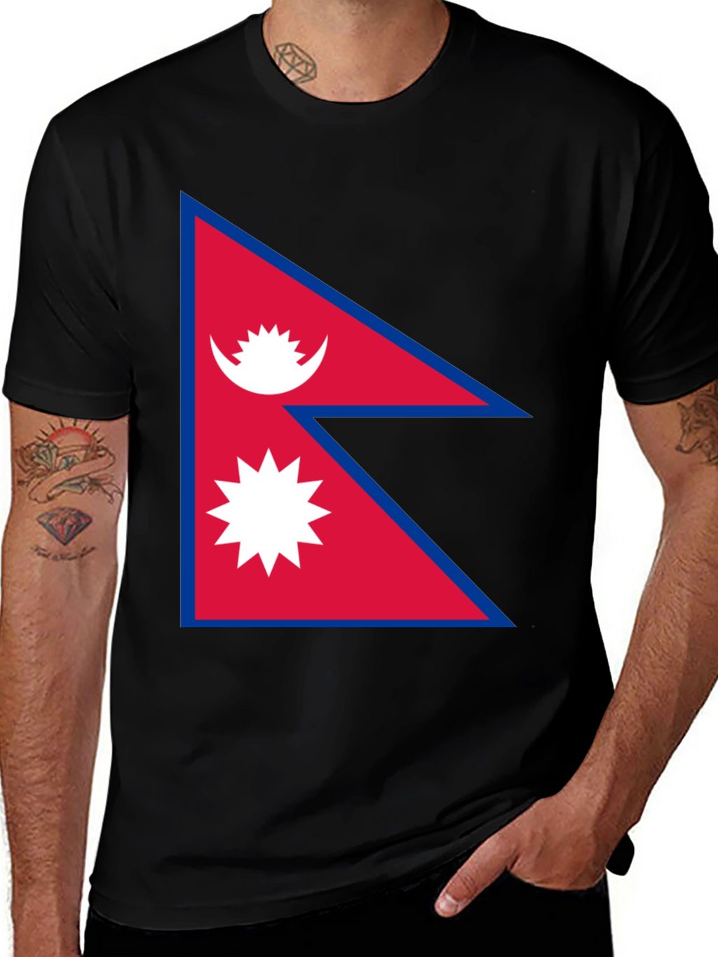 Nepal Flag Graphic Tee