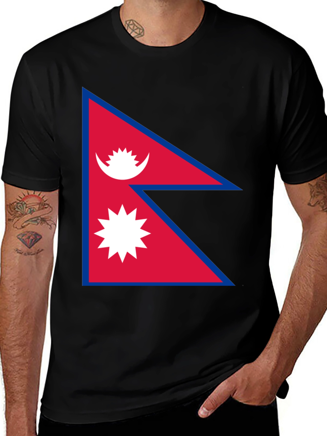 Nepal Flag Graphic Tee