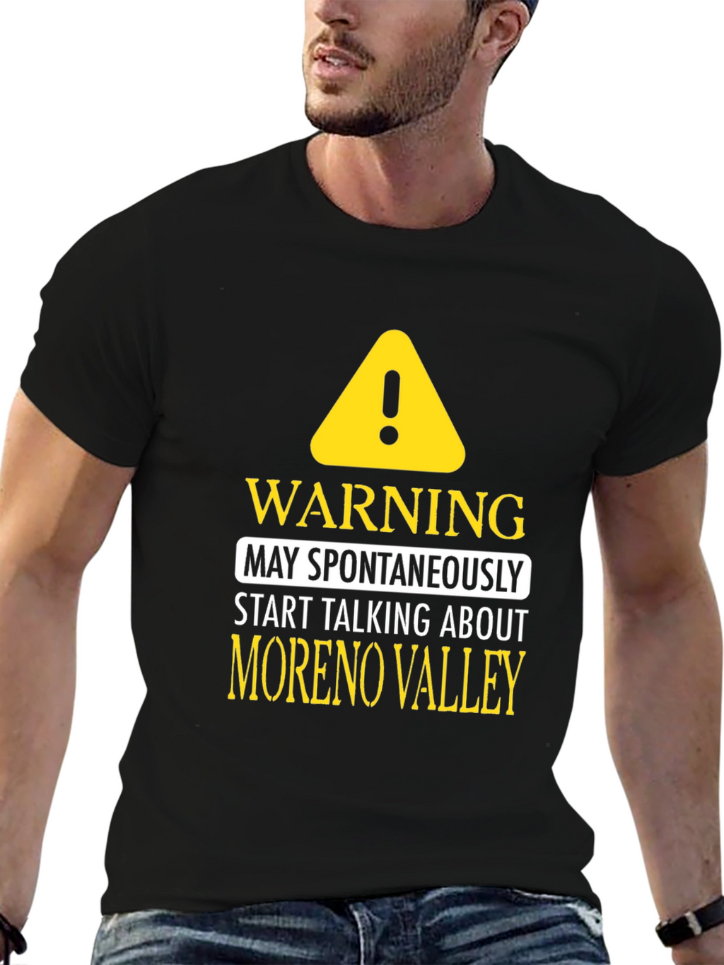 Moreno Valley Talking Warning Black T-Shirt