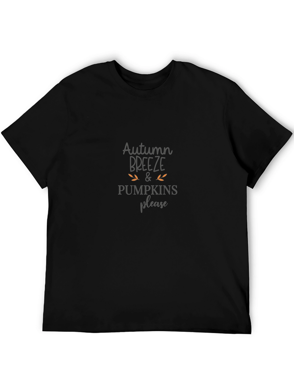 Autumn Breeze & Pumpkins Please Black Graphic Tee