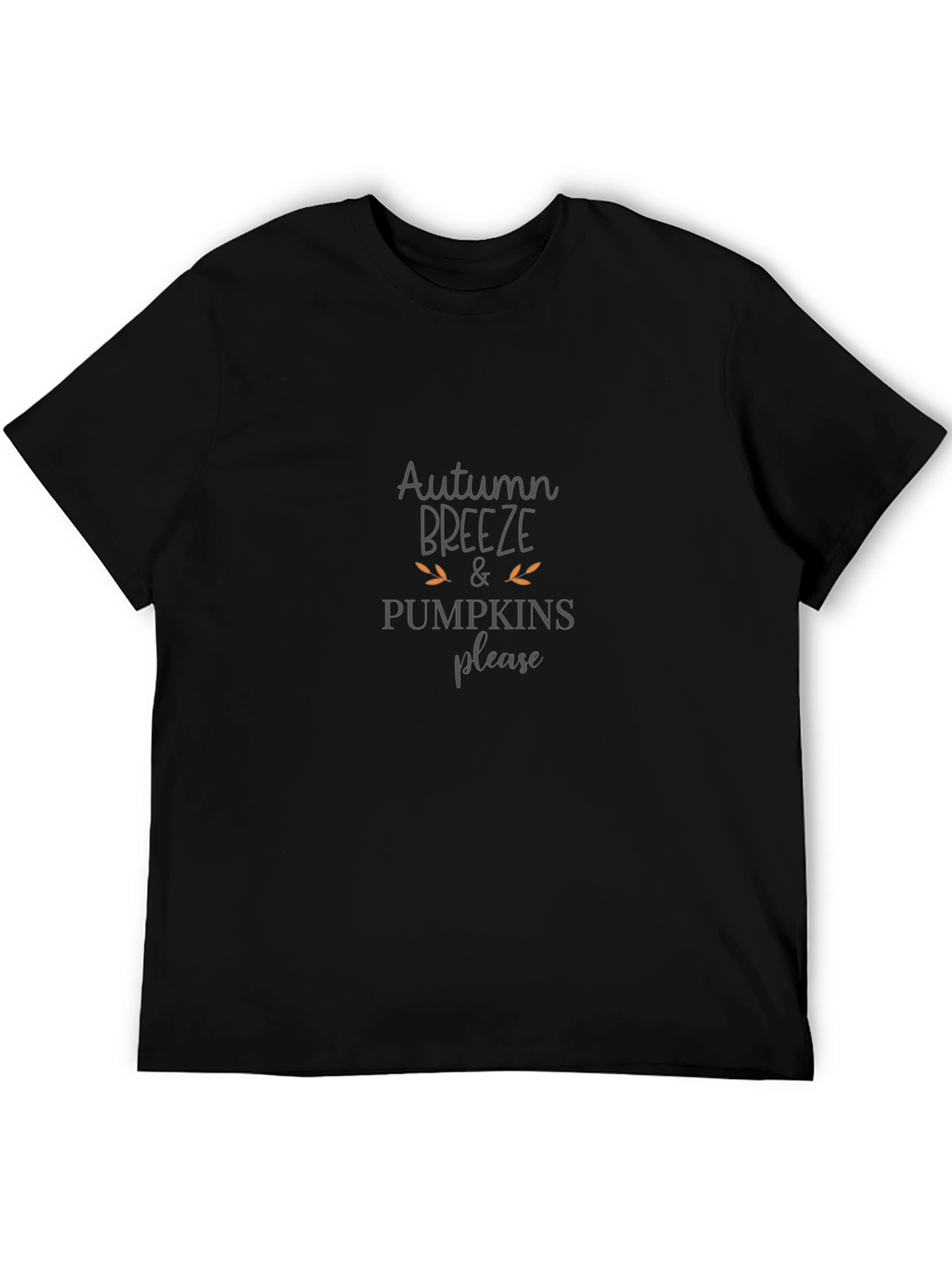 Autumn Breeze & Pumpkins Please Black Graphic Tee