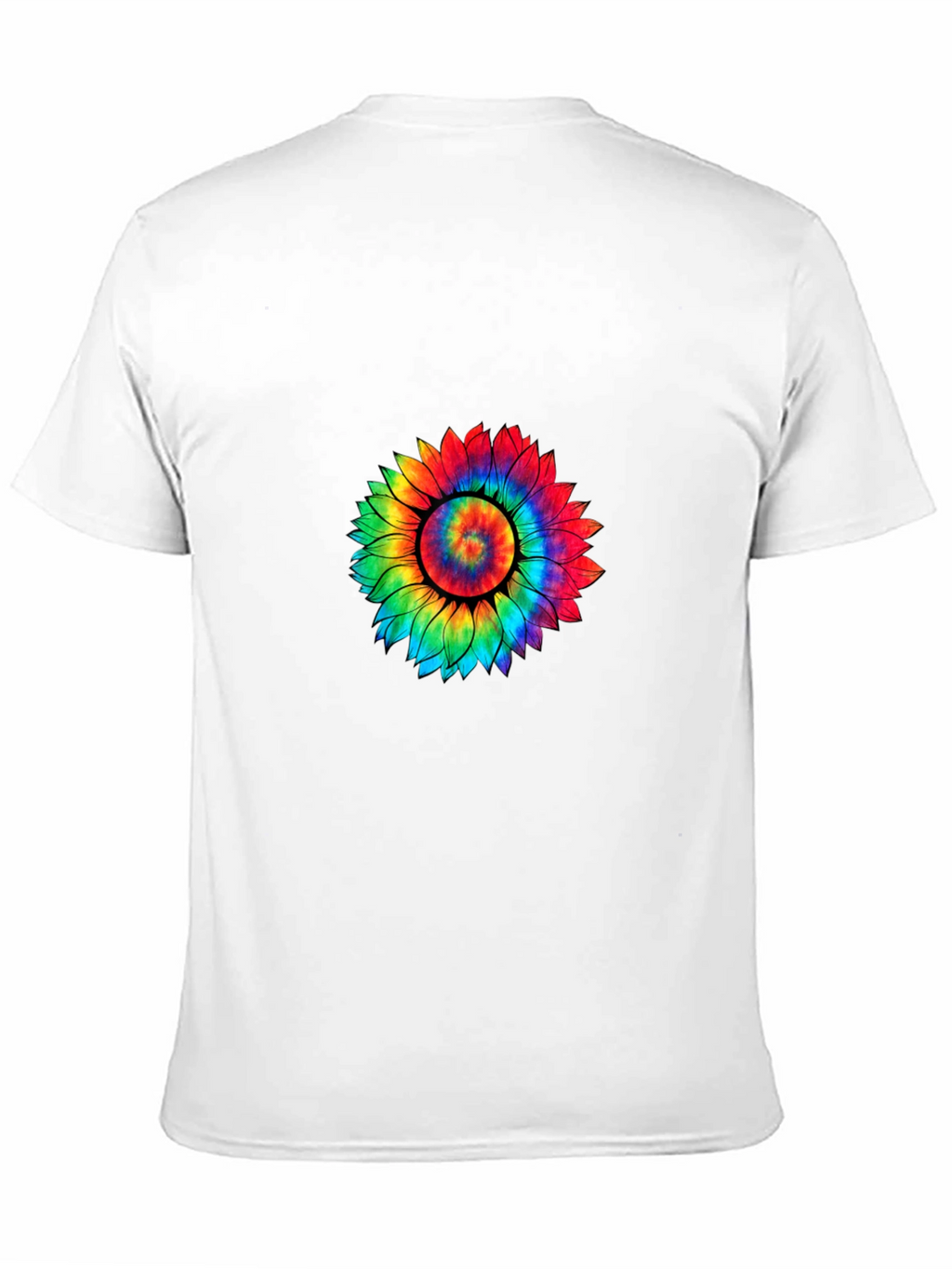 Tie-Dye Sunflower Graphic Tee - Black