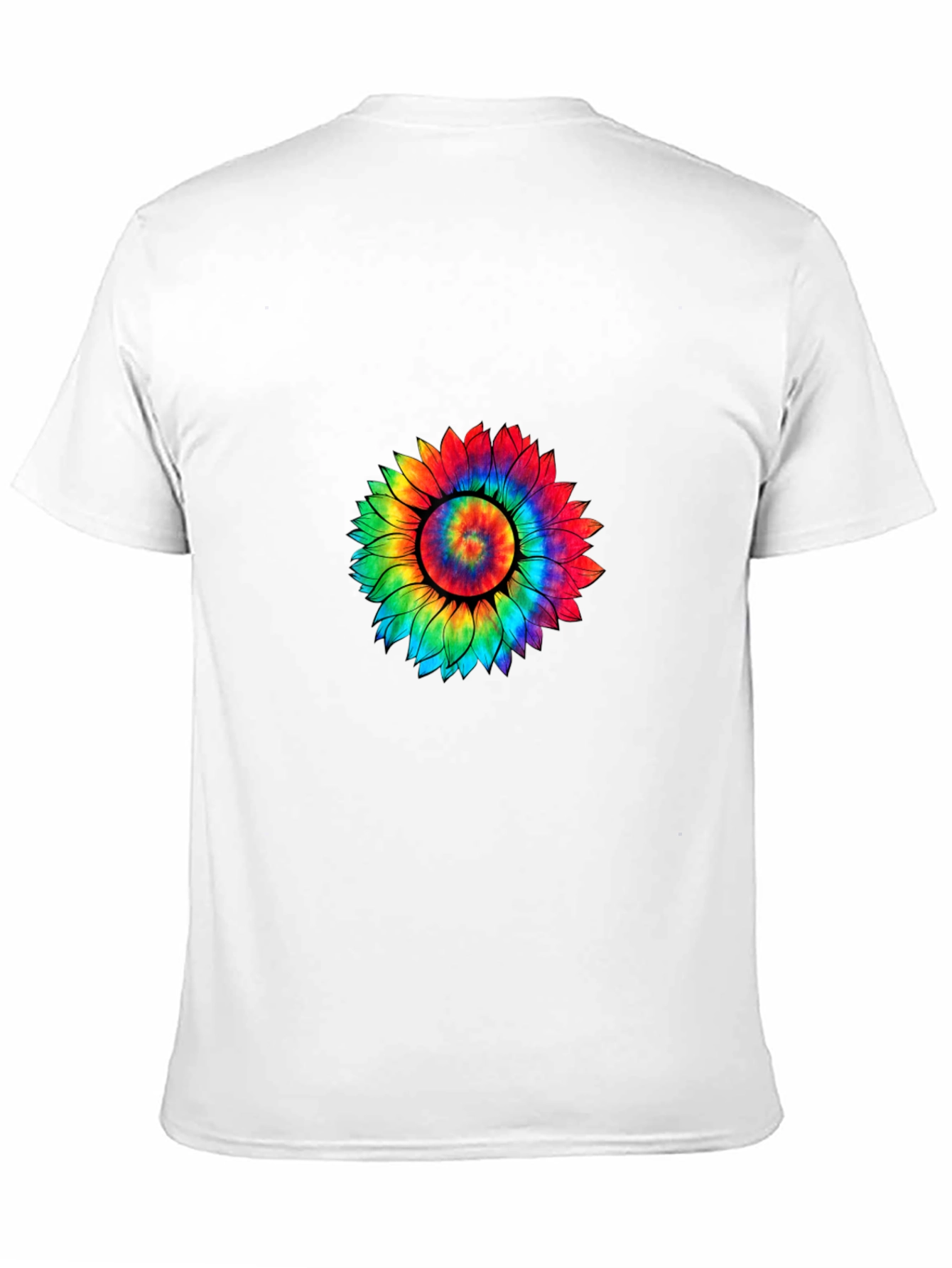 Tie-Dye Sunflower Graphic Tee - Black