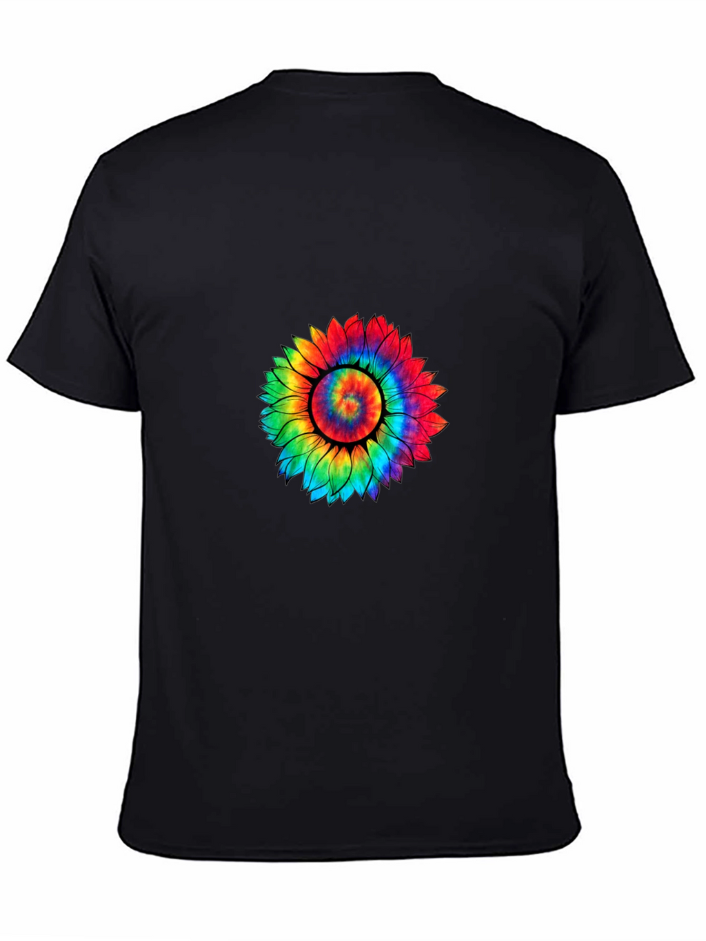 Tie-Dye Sunflower Graphic Tee - Black