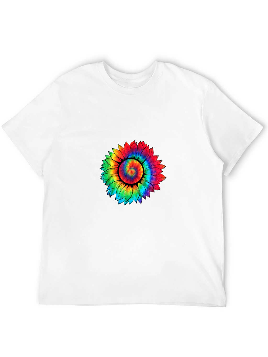 Tie-Dye Sunflower Graphic Tee - Black