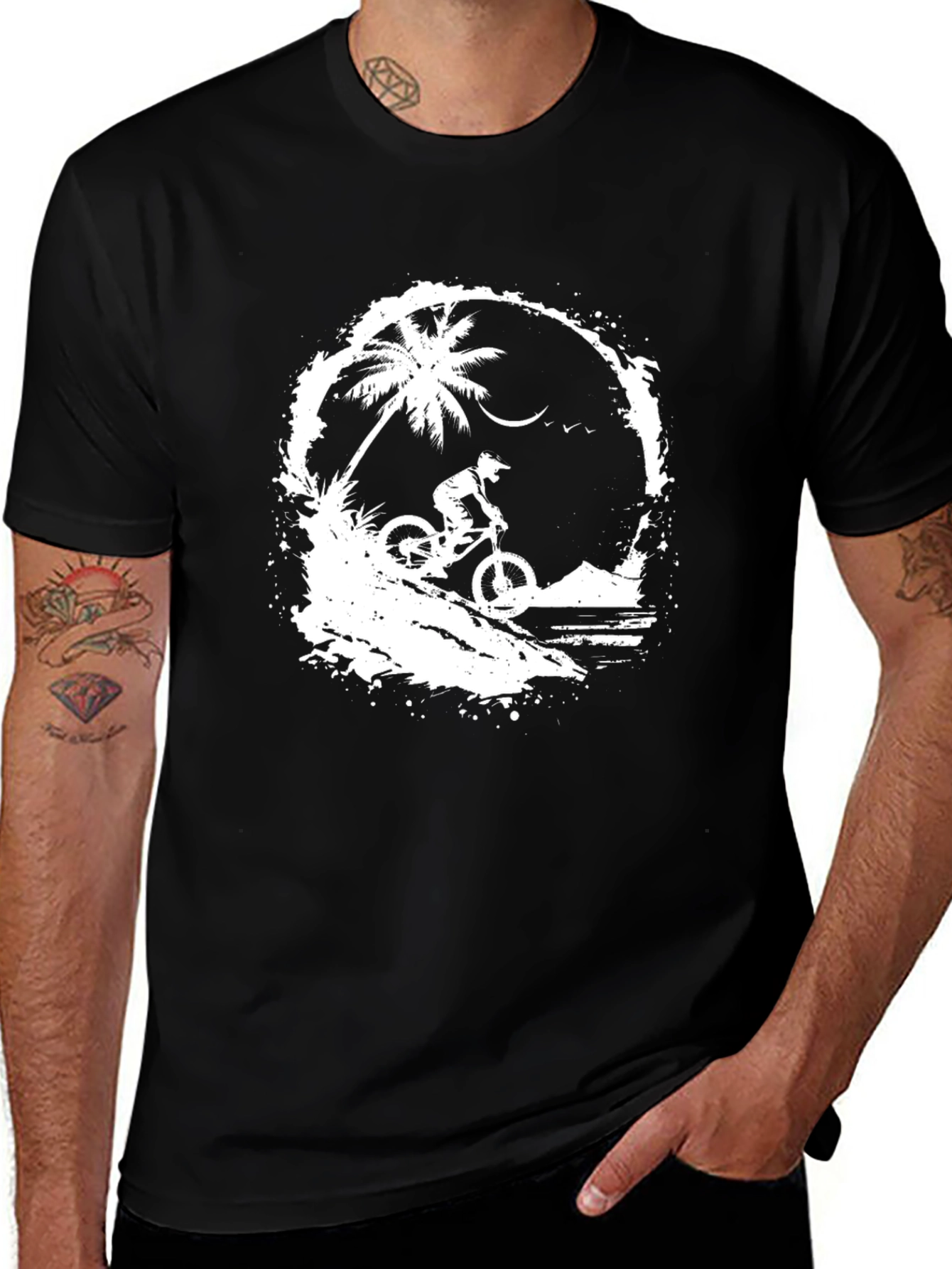 Mountain Bike T-Shirt - Palm Tree Graphic Tee