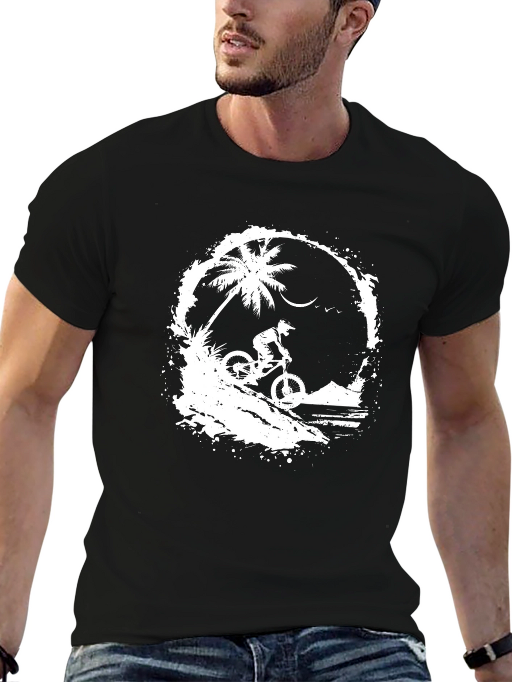 Mountain Bike T-Shirt - Palm Tree Graphic Tee