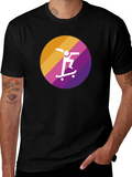 Skateboarder Graphic Tee - Black Cotton Blend