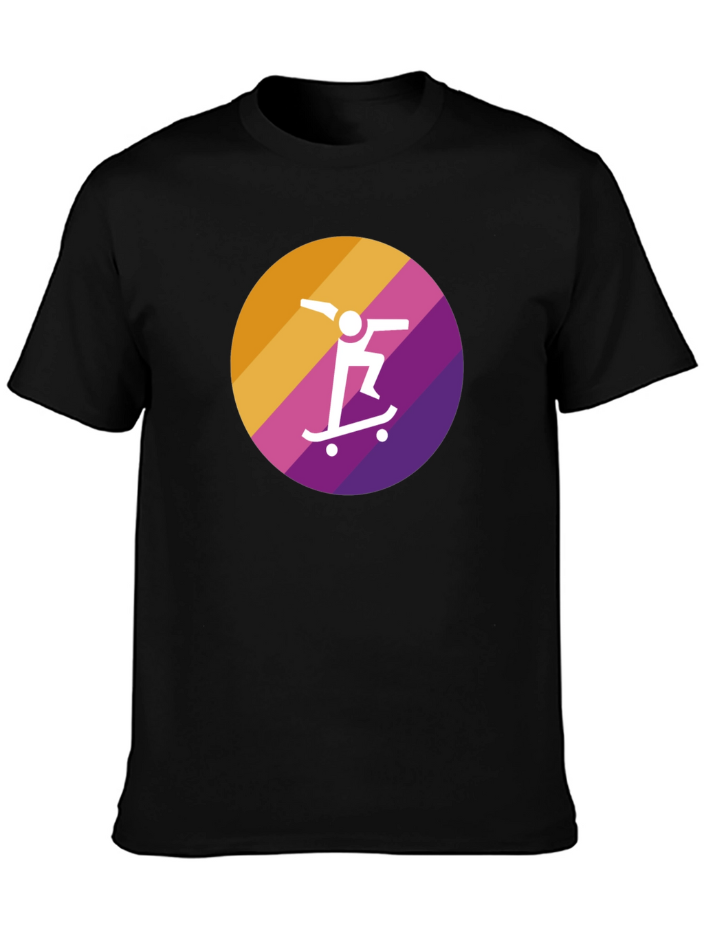 Skateboarder Graphic Tee - Black Cotton Blend