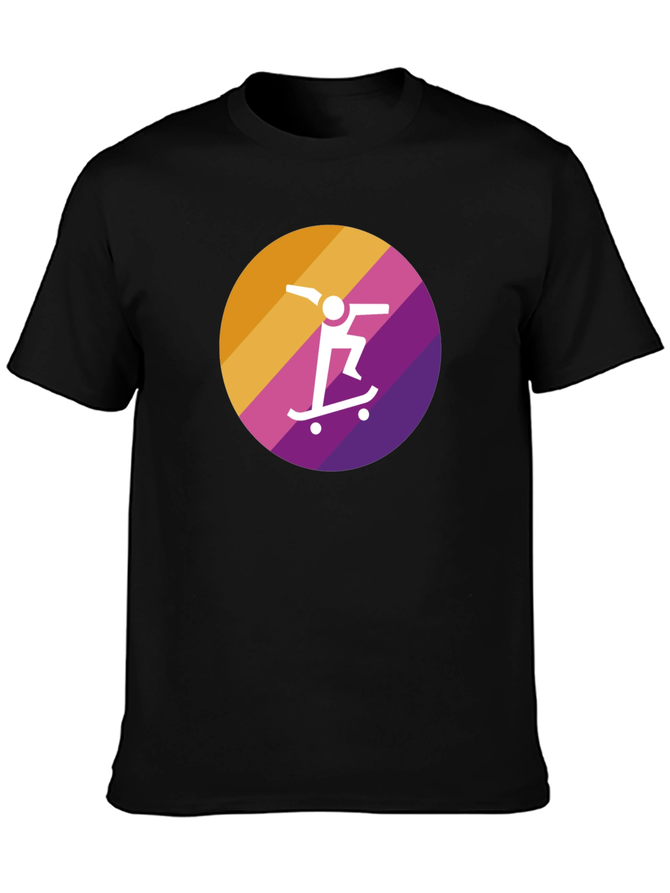 Skateboarder Graphic Tee - Black Cotton Blend
