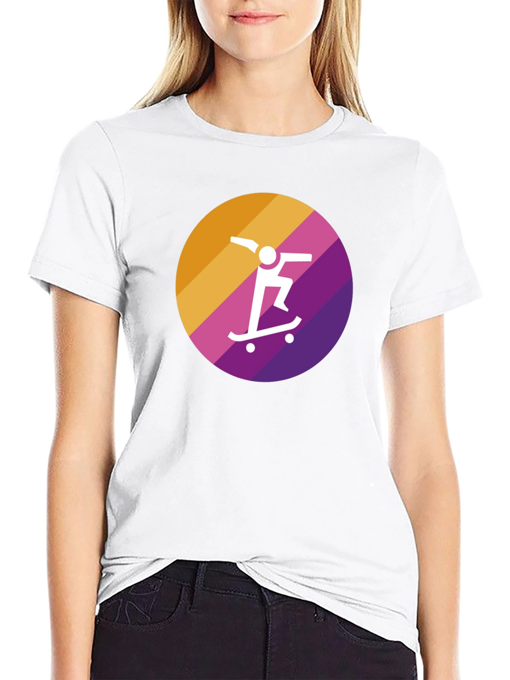 Skateboarder Graphic Tee - Black Cotton Blend