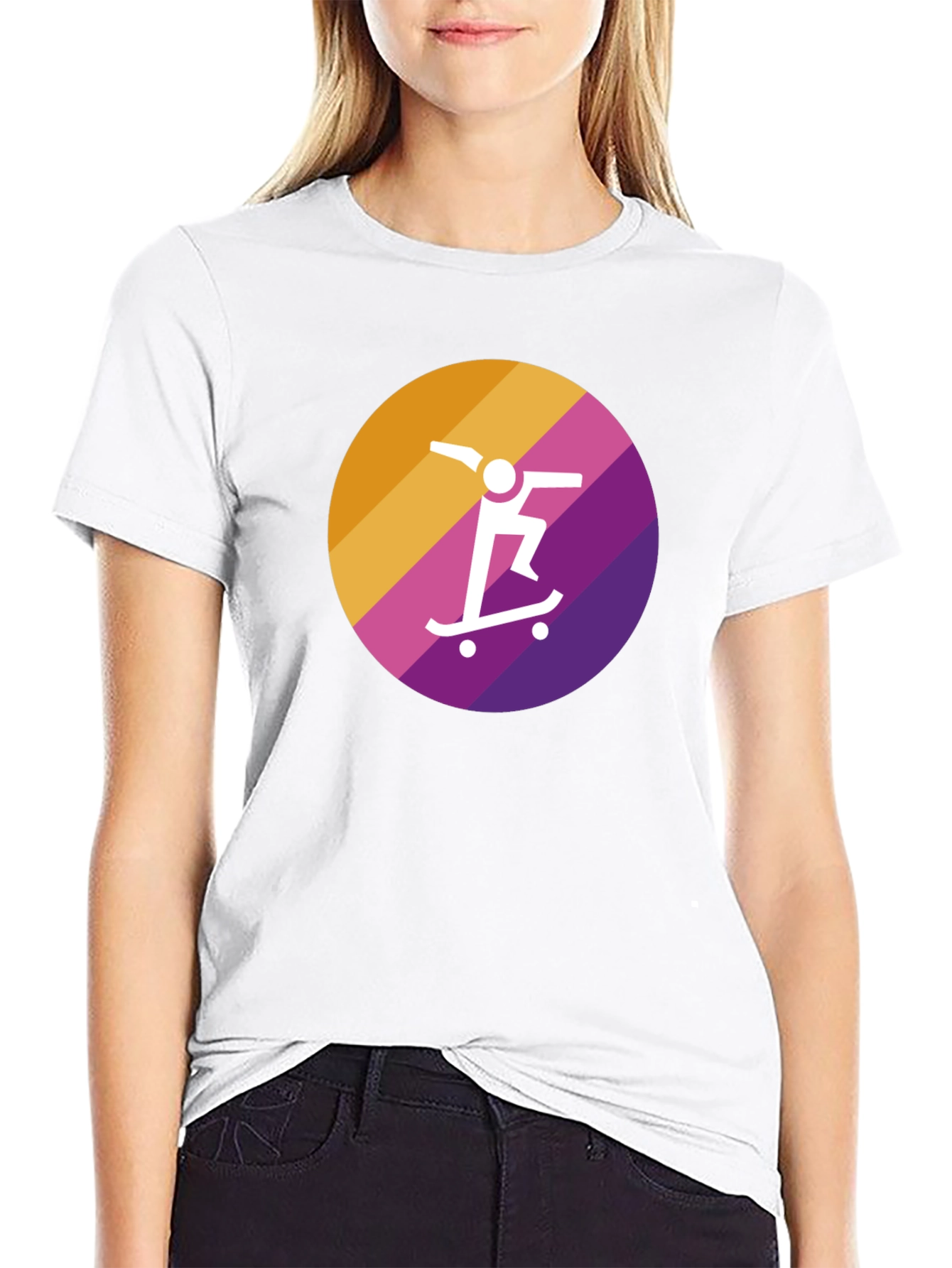 Skateboarder Graphic Tee - Black Cotton Blend