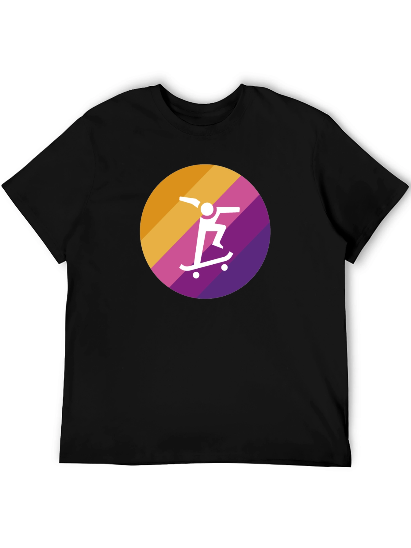 Skateboarder Graphic Tee - Black Cotton Blend
