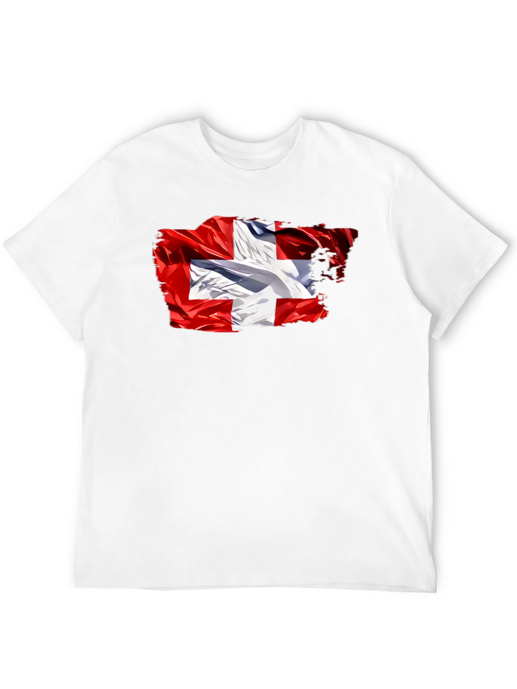 Switzerland Flag Graphic Tee - Soft Black Cotton T-Shirt